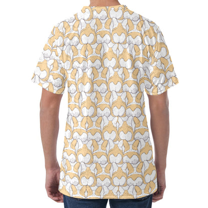 Corgi Butt Pattern Print Men's Velvet T-Shirt