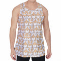 Corgi Butt Pattern Print Men's Velvet Tank Top