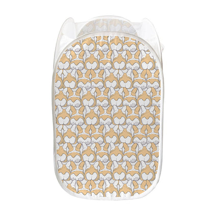 Corgi Butt Pattern Print Mesh Laundry Hamper