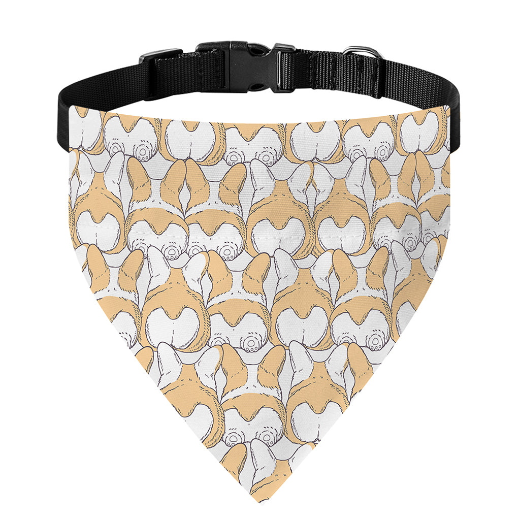 Corgi Butt Pattern Print Over The Collar Dog Bandana