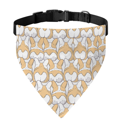Corgi Butt Pattern Print Over The Collar Dog Bandana
