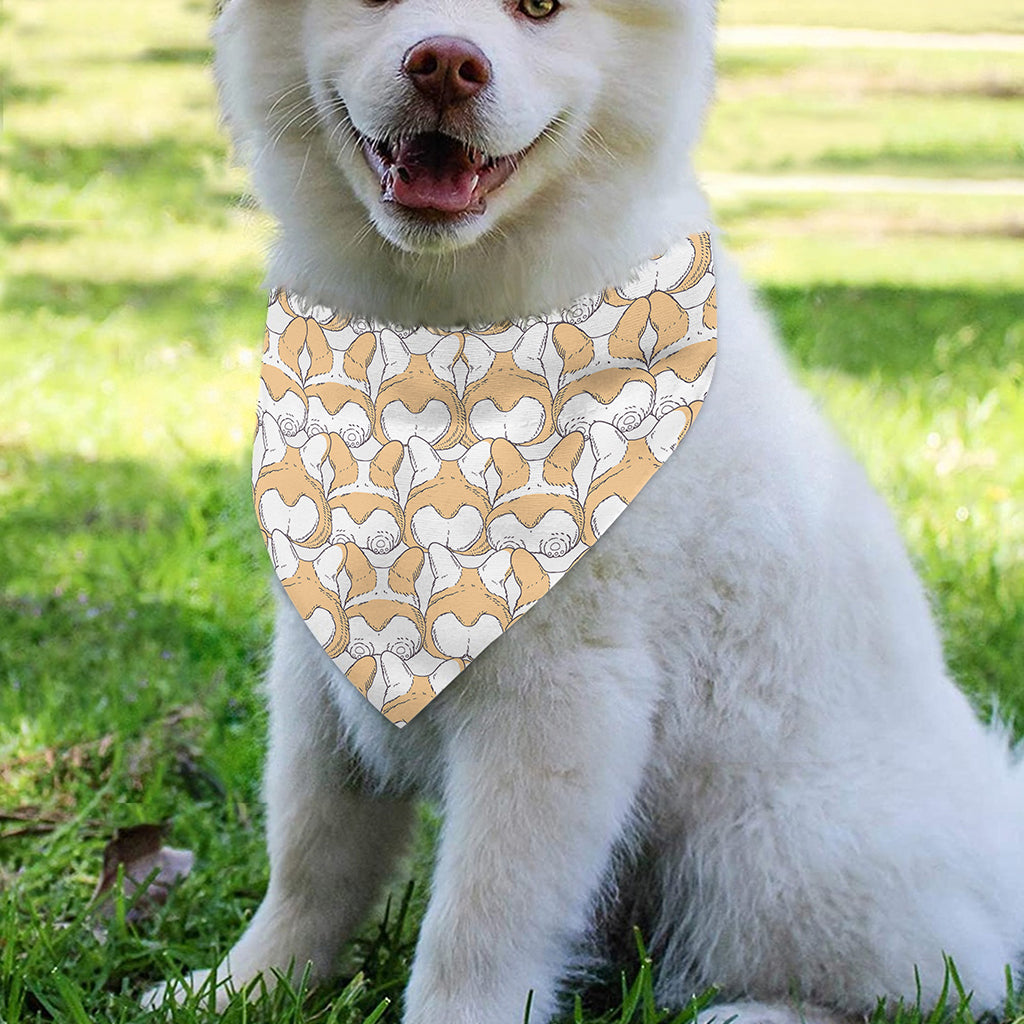 Corgi Butt Pattern Print Over The Collar Dog Bandana