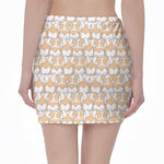 Corgi Butt Pattern Print Pencil Mini Skirt