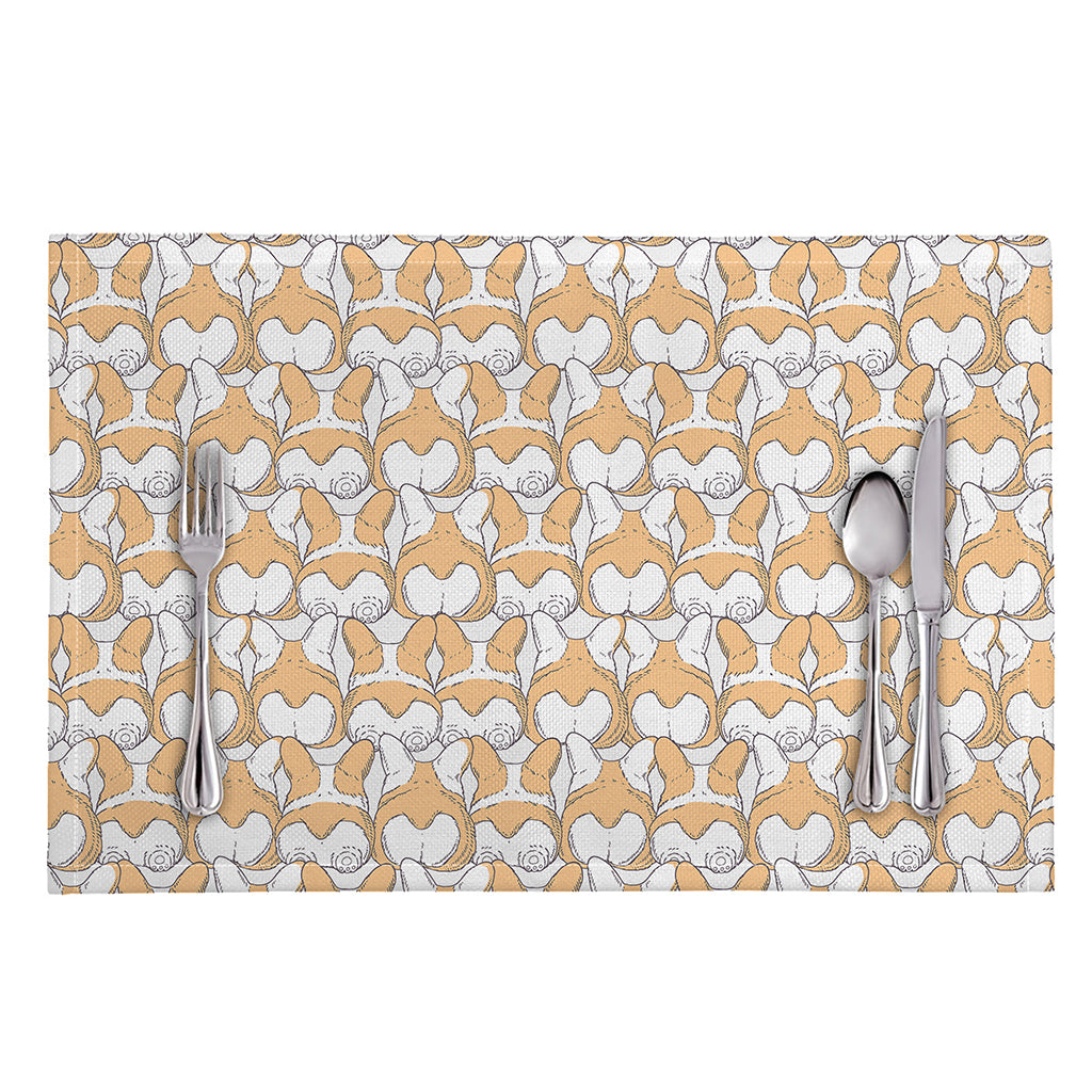 Corgi Butt Pattern Print Placemat