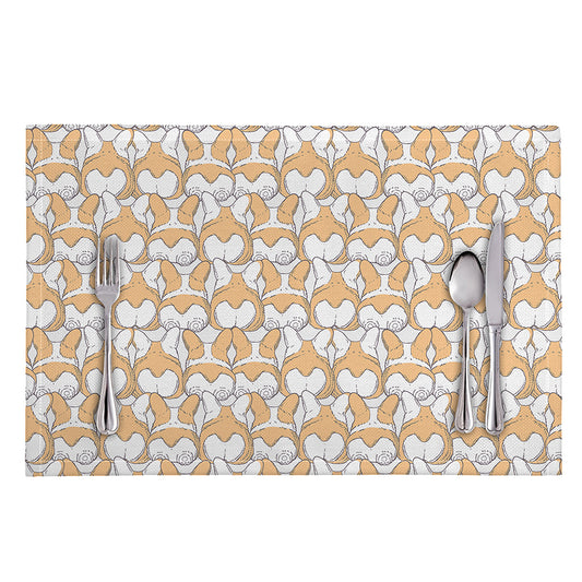 Corgi Butt Pattern Print Placemat