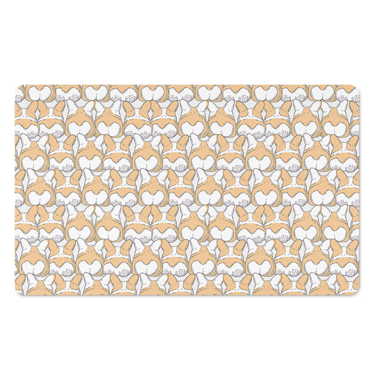 Corgi Butt Pattern Print Polyester Doormat