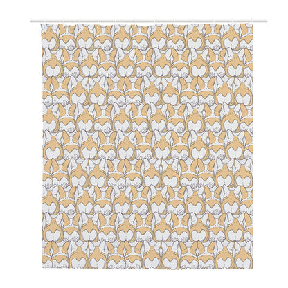 Corgi Butt Pattern Print Polyester Shower Curtain