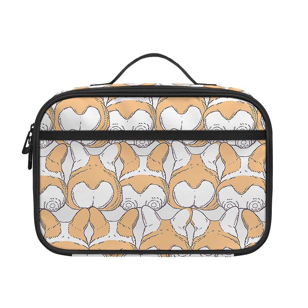 Corgi Butt Pattern Print Portable Lunch Bag