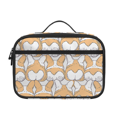 Corgi Butt Pattern Print Portable Lunch Bag