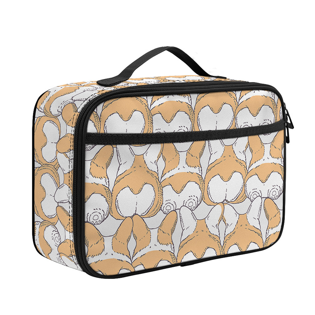 Corgi Butt Pattern Print Portable Lunch Bag