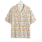 Corgi Butt Pattern Print Rayon Hawaiian Shirt