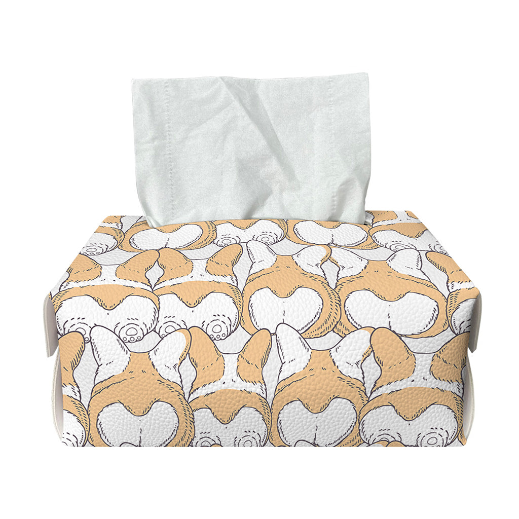 Corgi Butt Pattern Print Rectangle Tissue Box Cover