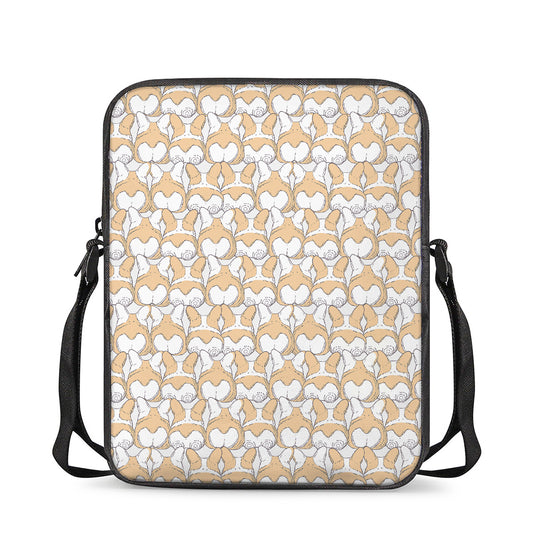 Corgi Butt Pattern Print Rectangular Crossbody Bag