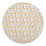 Corgi Butt Pattern Print Round Blanket