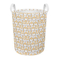 Corgi Butt Pattern Print Round Laundry Basket