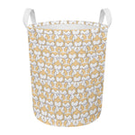 Corgi Butt Pattern Print Round Laundry Basket