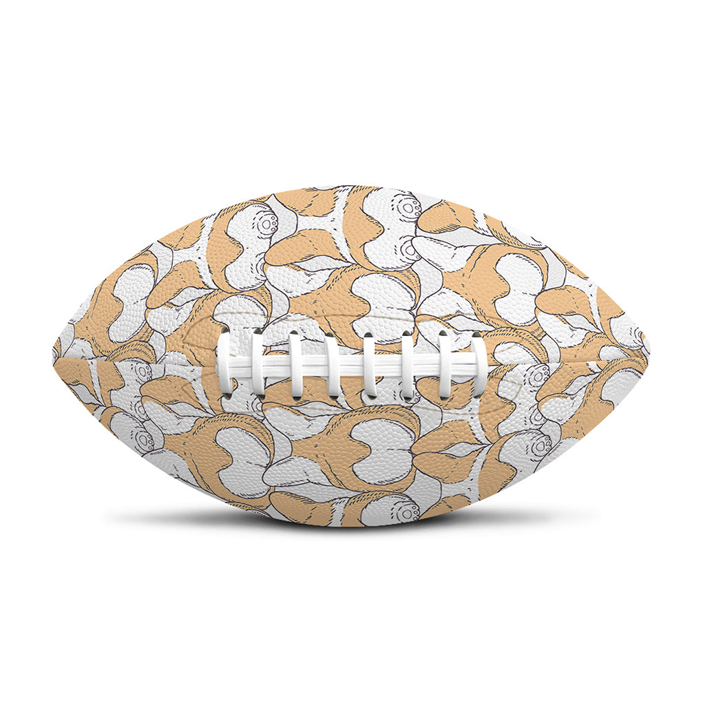 Corgi Butt Pattern Print Rugby Ball