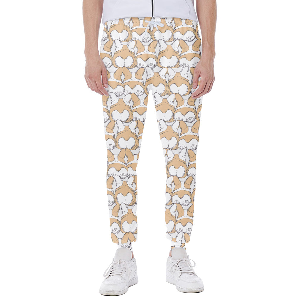 Corgi Butt Pattern Print Scuba Joggers
