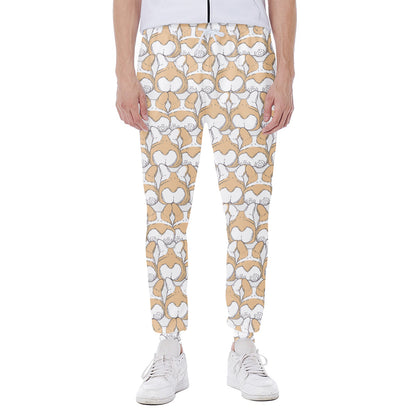 Corgi Butt Pattern Print Scuba Joggers