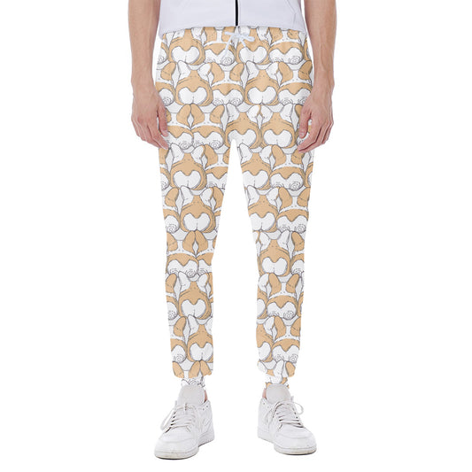 Corgi Butt Pattern Print Scuba Joggers