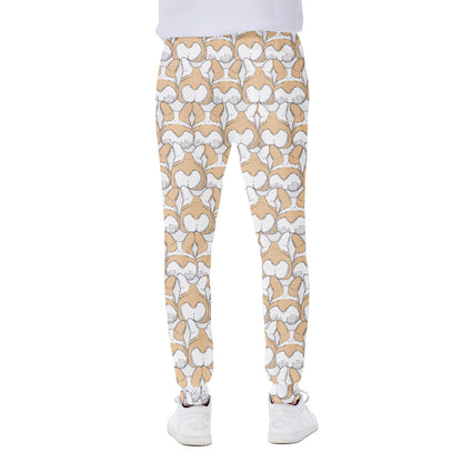Corgi Butt Pattern Print Scuba Joggers