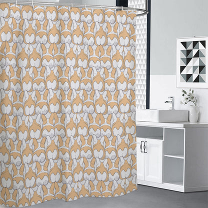 Corgi Butt Pattern Print Shower Curtain