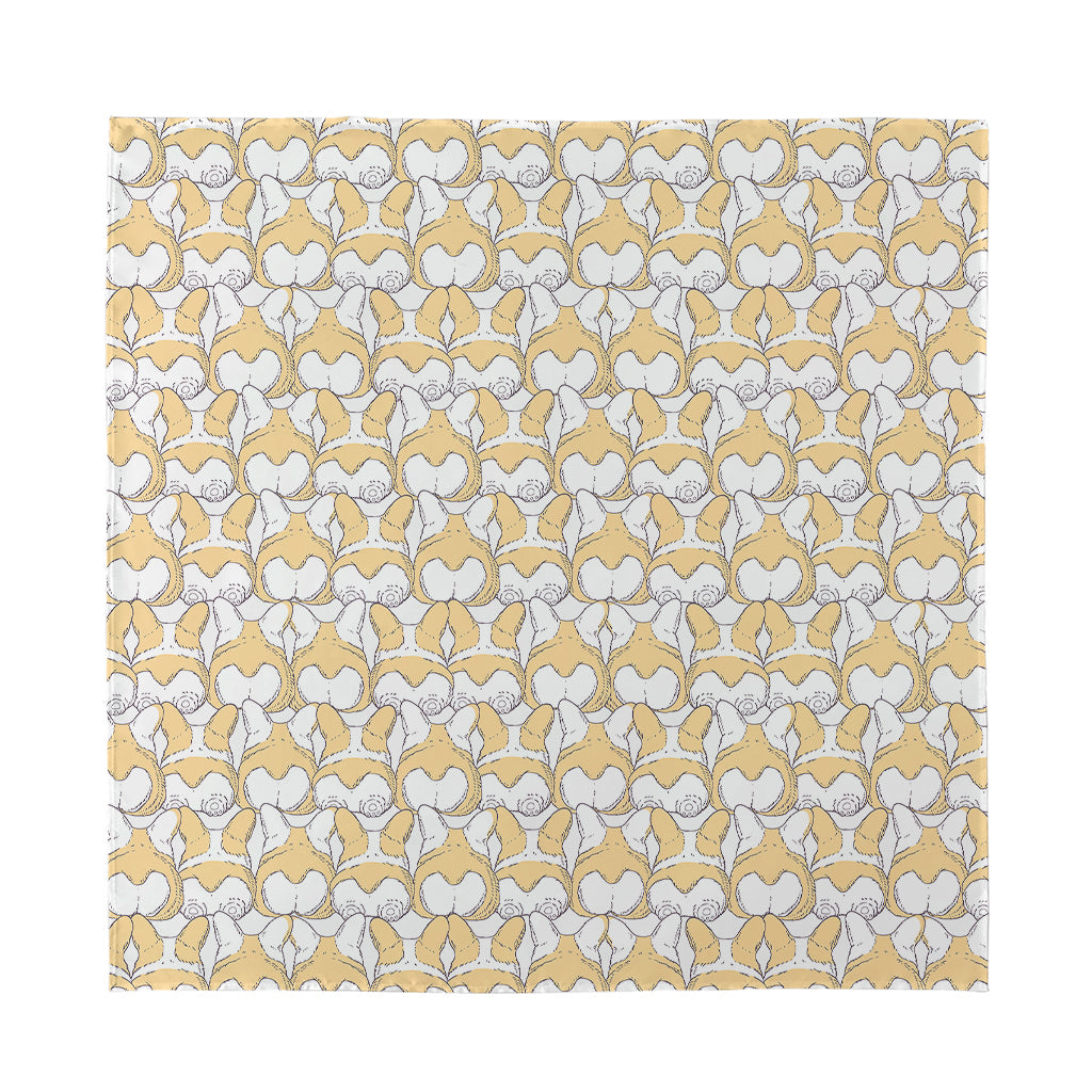 Corgi Butt Pattern Print Silk Bandana