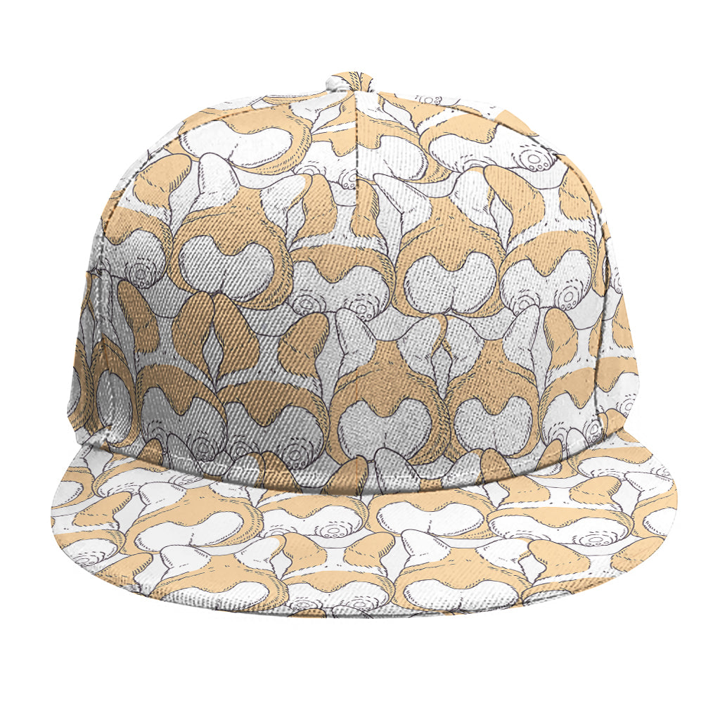 Corgi Butt Pattern Print Snapback Cap