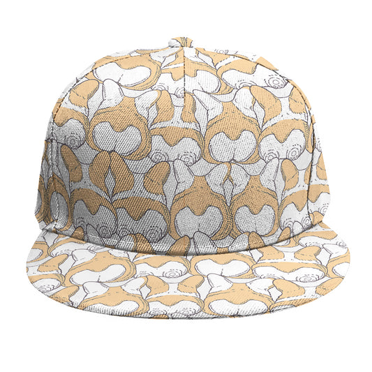 Corgi Butt Pattern Print Snapback Cap