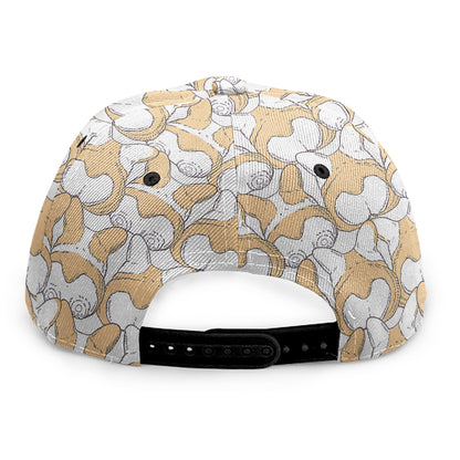 Corgi Butt Pattern Print Snapback Cap