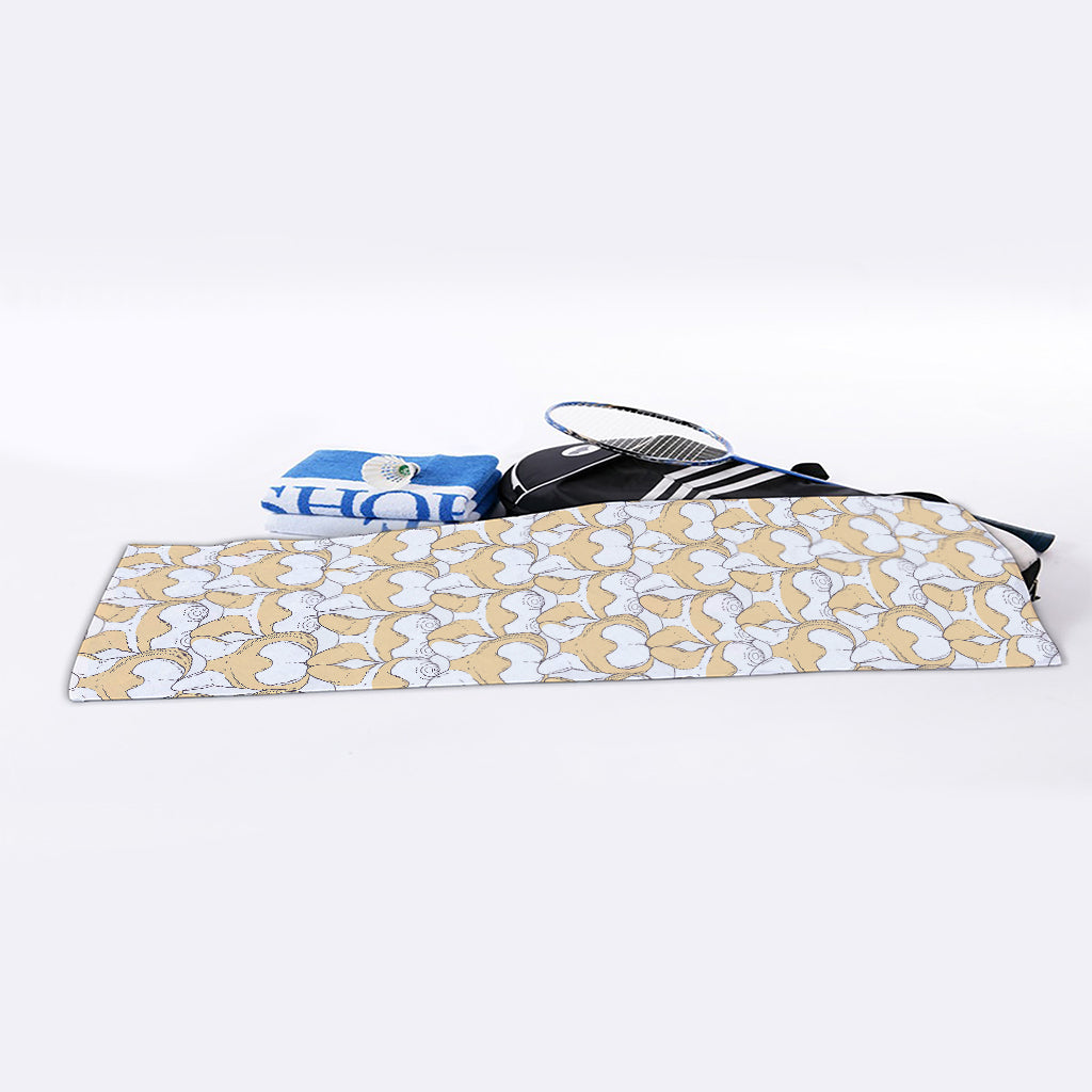 Corgi Butt Pattern Print Sports Towel