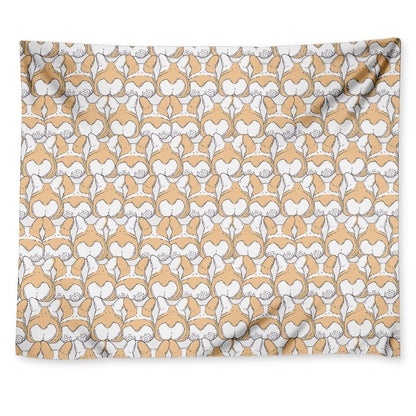 Corgi Butt Pattern Print Tapestry