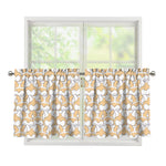 Corgi Butt Pattern Print Tier Curtains