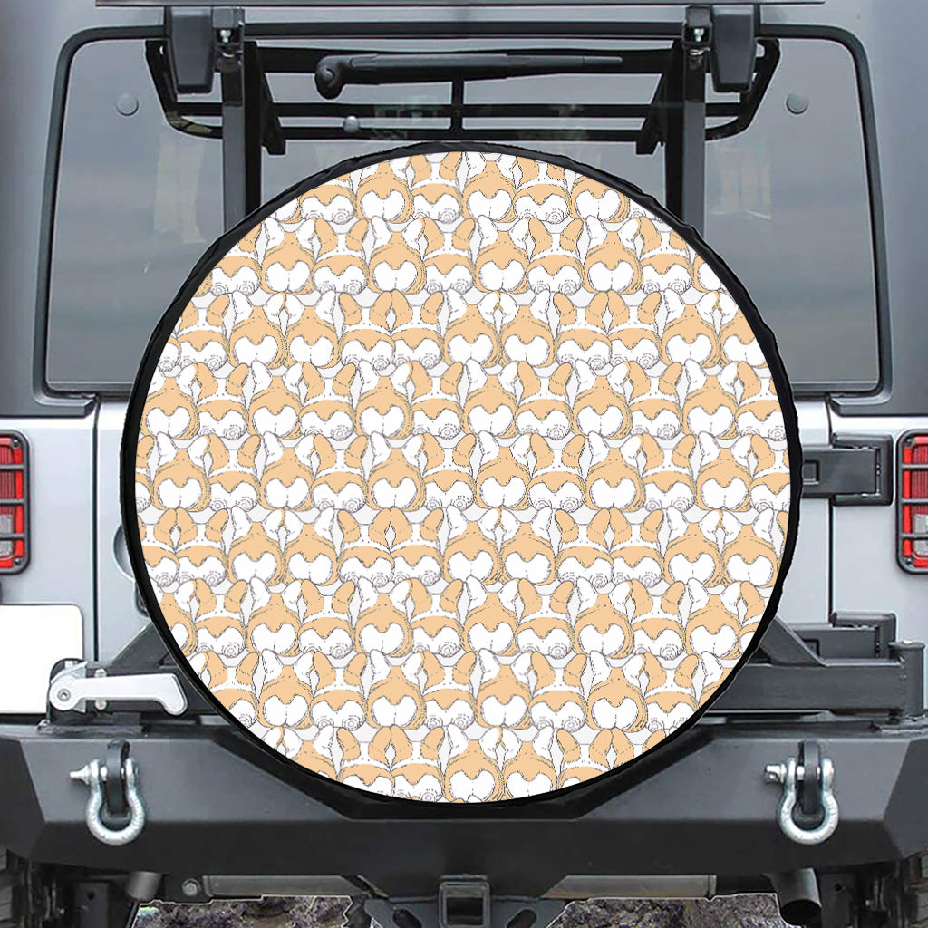 Corgi Butt Pattern Print Tire Cover