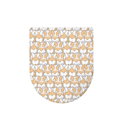 Corgi Butt Pattern Print Toilet Lid Cover