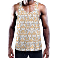 Corgi Butt Pattern Print Men's Workout Tank Top