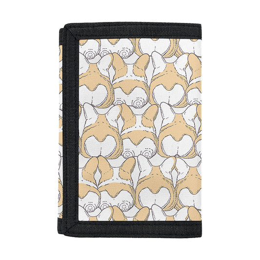 Corgi Butt Pattern Print Trifold Wallet