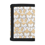 Corgi Butt Pattern Print Trifold Wallet