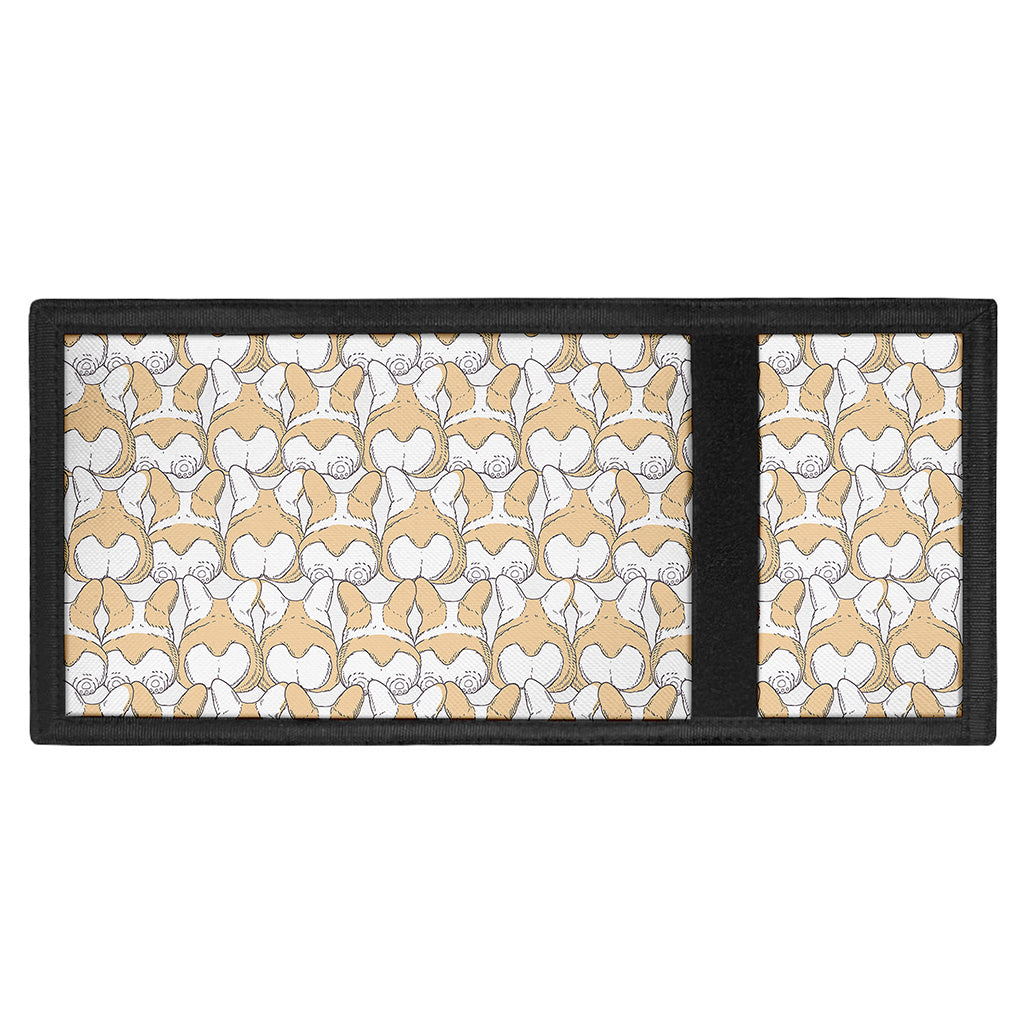 Corgi Butt Pattern Print Trifold Wallet