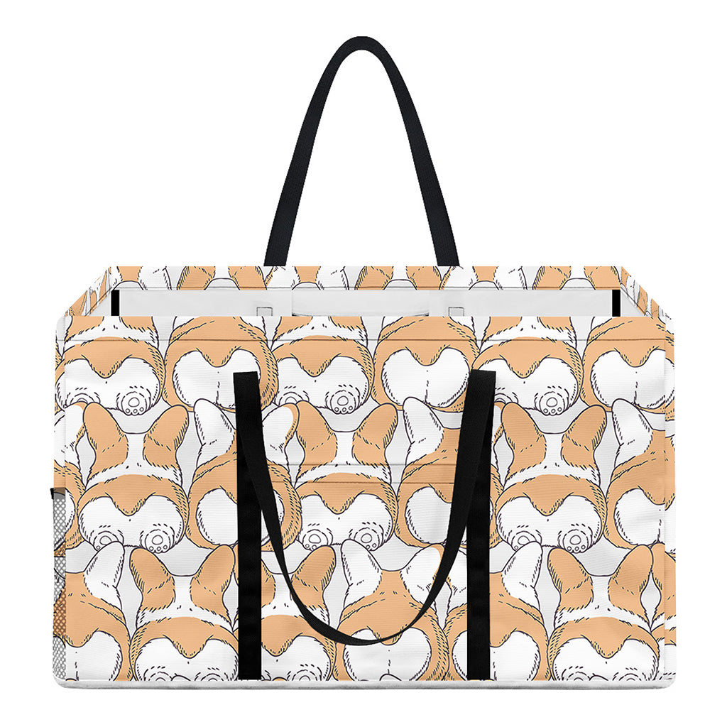 Corgi Butt Pattern Print Utility Tote Bag