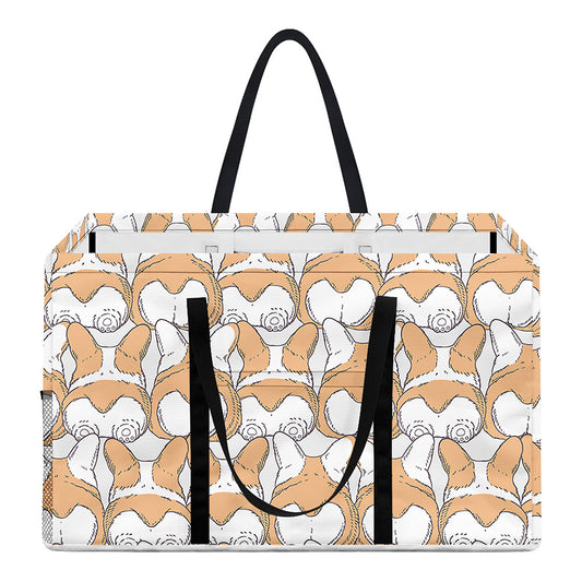 Corgi Butt Pattern Print Utility Tote Bag