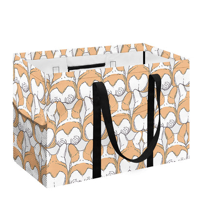 Corgi Butt Pattern Print Utility Tote Bag