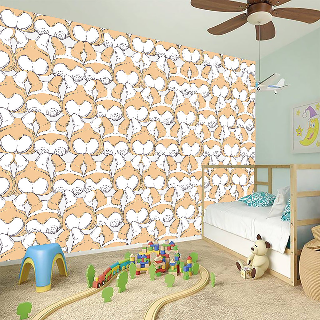 Corgi Butt Pattern Print Wall Sticker