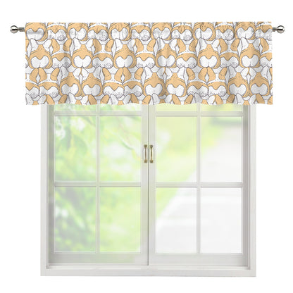 Corgi Butt Pattern Print Window Valance