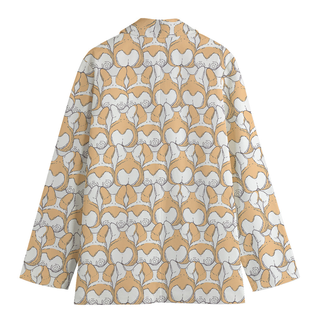 Corgi Butt Pattern Print Women's Blazer