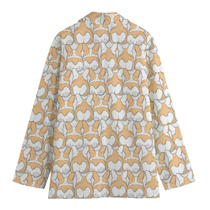 Corgi Butt Pattern Print Women's Blazer