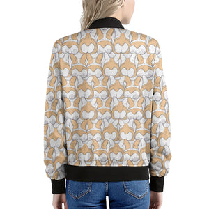 Corgi Butt Pattern Print Women's Bomber Jacket