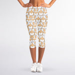 Corgi Butt Pattern Print Women's Capri Leggings
