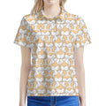 Corgi Butt Pattern Print Women's Polo Shirt