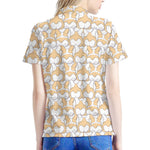 Corgi Butt Pattern Print Women's Polo Shirt